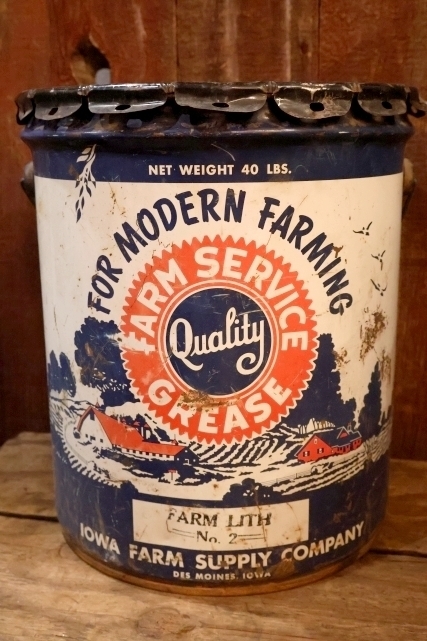 画像1: dp-251008-86 IOWA FARM SUPPLY COMPANY 1950's FARM SERVICE GREASE 40 LBS. CAN
