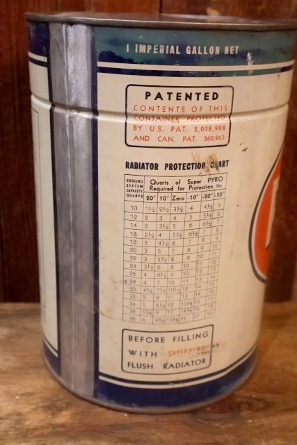 画像4: dp-251008-63 SUPER PYRO 1950's ANTI-FREEZE ONE IMPERIAL GALLON CAN