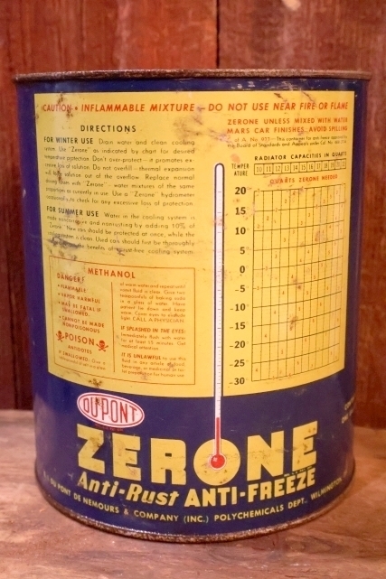 画像3: dp-251008-69 DU PONT 1940's-1950's ZERONE Anti-Rust ANTI-FREEZE ONE U.S. GALLON CAN