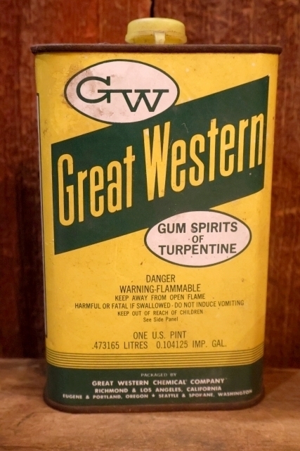 画像1: dp-251008-87 GREAT WESTERN GUM SPIRUTS OF TURPENTINE 1 PINT CAN