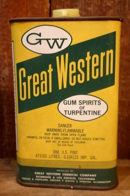 画像3: dp-251008-87 GREAT WESTERN GUM SPIRUTS OF TURPENTINE 1 PINT CAN