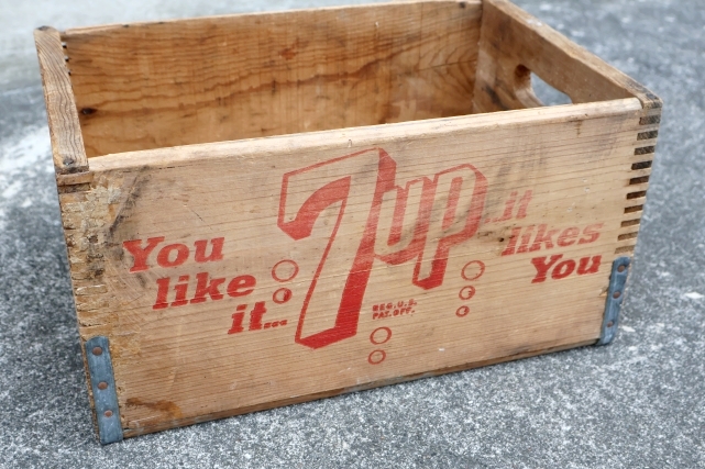 画像1: dp-250701-08 7 Up / 1960's-1970's Wood Crate Box