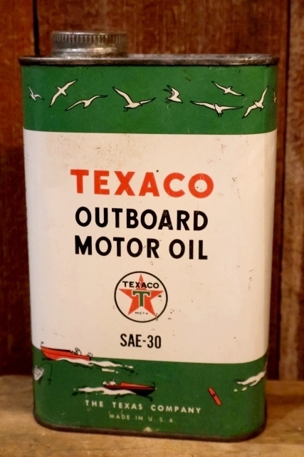 画像1: dp-251201-10 TEXACO 1950's OUTBOARD MOTOR OIL ONE U.S. QUART CAN