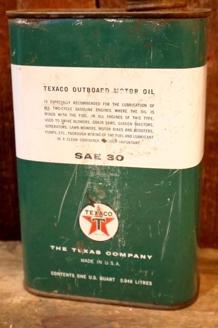 画像3: dp-251201-10 TEXACO 1950's OUTBOARD MOTOR OIL ONE U.S. QUART CAN