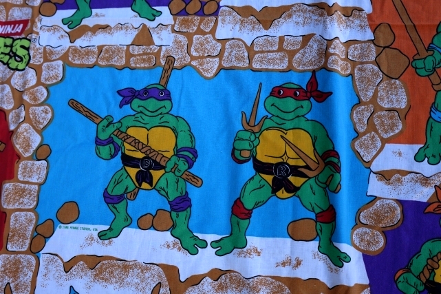 画像2: ct-251201-31 Teenage Mutant Ninja Turtles TMNT / 1988 Flat Sheet (Twin Size)