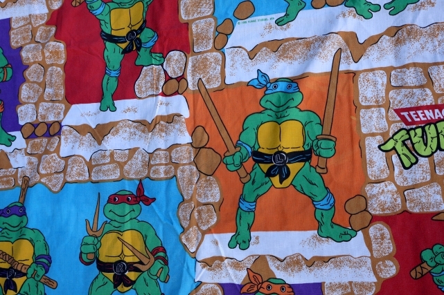 画像4: ct-251201-31 Teenage Mutant Ninja Turtles TMNT / 1988 Flat Sheet (Twin Size)