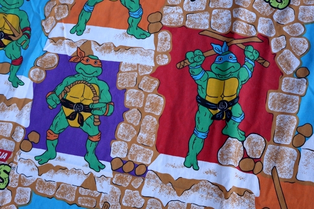 画像3: ct-251201-31 Teenage Mutant Ninja Turtles TMNT / 1988 Flat Sheet (Twin Size)