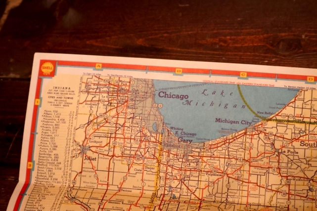 画像4: dp-240605-06 SHELL 1930's-1940's Road Map "INDIANA"