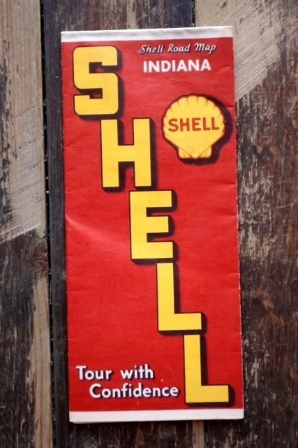 画像1: dp-240605-06 SHELL 1930's-1940's Road Map "INDIANA"