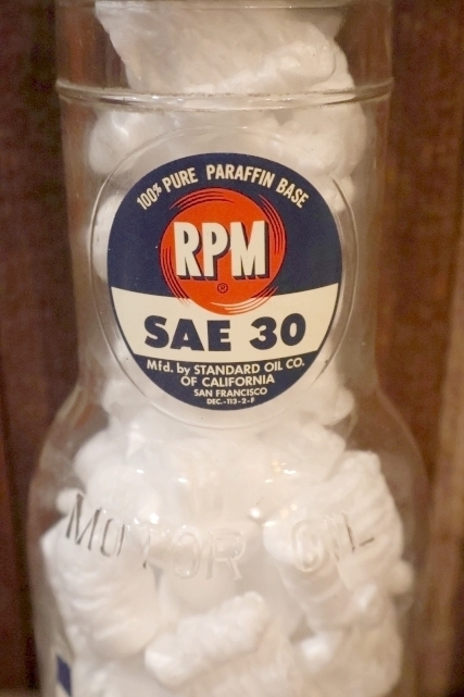 画像2: dp-251008-87 STANDARD OIL COMPANY OF CALIFORNIA 1950's RPM SAE 30 MOTOR OIL BOTTLE
