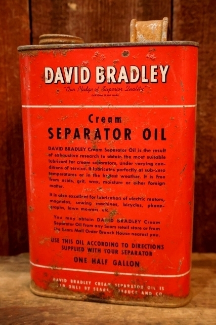 画像1: dp-251008-87 DAVID BRADLEY Cream SEPARATOR OIL ONE HARF GALLON CAN