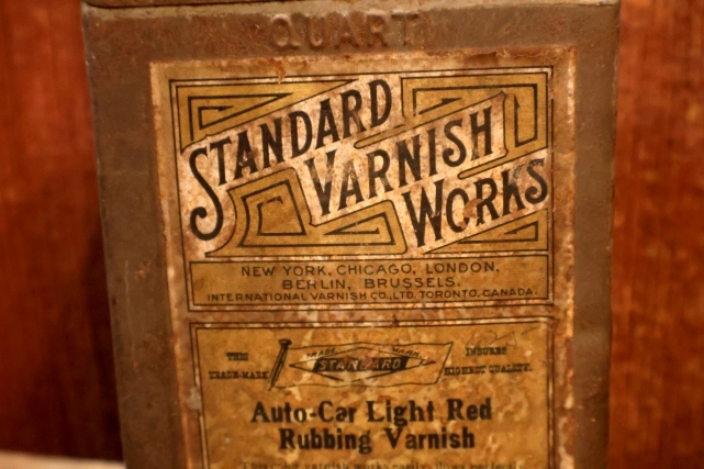 画像3: dp-251008-87 STANDARD VARNISH WORKS 1910's-1920's Auto-Car Light Red Rubbing Vanish Can