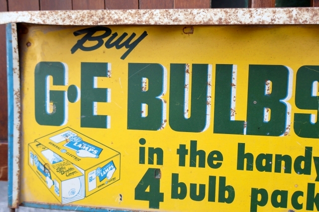 画像6: dp-260204-57 GENERAL ELECTRIC / 1940's-1950's GE BULBS W-sided Metal Sign