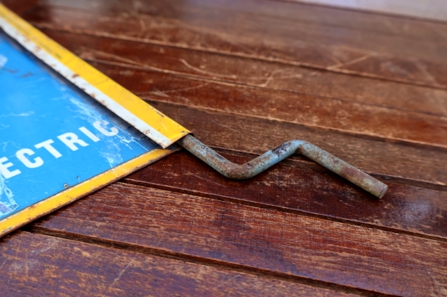 画像11: dp-260204-57 GENERAL ELECTRIC / 1940's-1950's GE BULBS W-sided Metal Sign