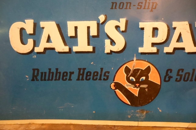 画像2: dp-260204-06 CAT'S PAW Rubber Heels 1940's Advertising Metal Sign
