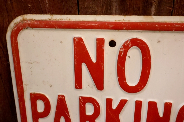 画像2: dp-260204-08 NO PARKING 8 A.M. TO 4 P.M. STEEL EMBOSSED STREET ROAD SIGN