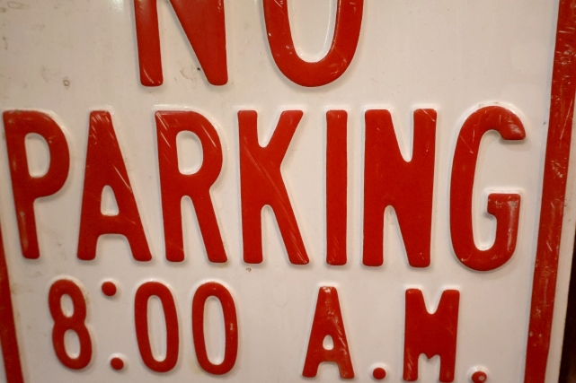 画像3: dp-260204-08 NO PARKING 8 A.M. TO 4 P.M. STEEL EMBOSSED STREET ROAD SIGN