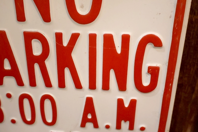 画像3: dp-260204-08 NO PARKING 8 A.M. TO 4 P.M. STEEL EMBOSSED STREET ROAD SIGN