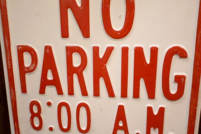 画像3: dp-260204-08 NO PARKING 8 A.M. TO 4 P.M. STEEL EMBOSSED STREET ROAD SIGN