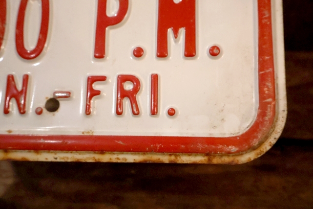 画像5: dp-260204-08 NO PARKING 8 A.M. TO 4 P.M. STEEL EMBOSSED STREET ROAD SIGN