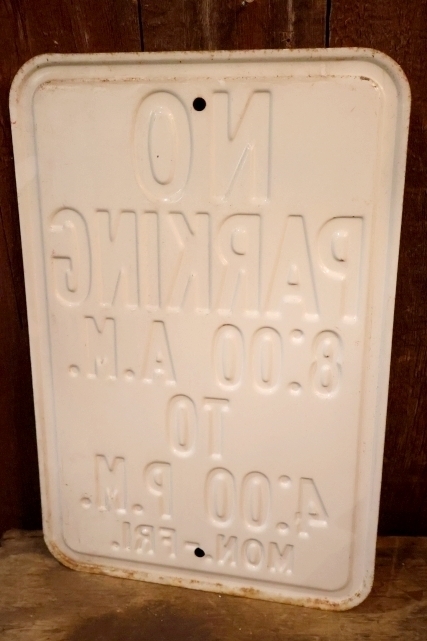 画像5: dp-260204-08 NO PARKING 8 A.M. TO 4 P.M. STEEL EMBOSSED STREET ROAD SIGN