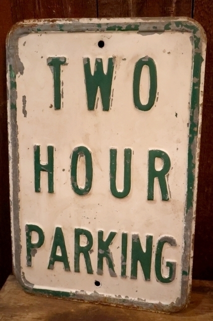 画像1: dp-260204-08 TWO HOUR PARKING STEEL EMBOSSED STREET ROAD SIGN