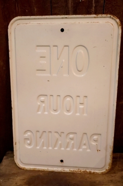 画像5: dp-260204-08 ONE HOUR PARKING STEEL EMBOSSED STREET ROAD SIGN