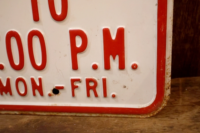 画像4: dp-260204-08 NO PARKING 8 A.M. TO 4 P.M. STEEL EMBOSSED STREET ROAD SIGN