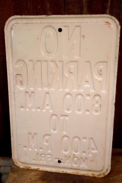 画像6: dp-260204-08 NO PARKING 8 A.M. TO 4 P.M. STEEL EMBOSSED STREET ROAD SIGN