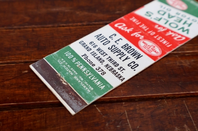 画像3: dp-260204-120 WOLF'S HEAD MOTOR OIL 1950's MATCH BOOK