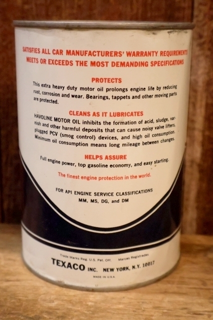画像2: dp-260204-106 TEXACO HAVOLINE MOTOR OIL ONE U.S. QUART CAN