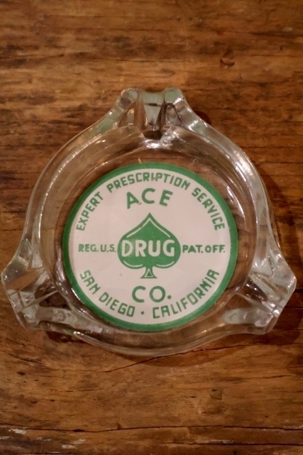 画像2: dp-260204-60 ACE DRUG CO. VINTAGE GLASS ASHTRAY