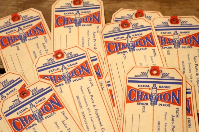 画像8: dp-260303-12 CHAMPION SPARK PLUGS 1930's-1940's Paper Parts Tag