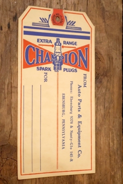 画像1: dp-260303-12 CHAMPION SPARK PLUGS 1930's-1940's Paper Parts Tag