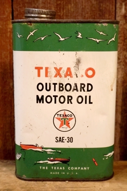 画像1: dp-251201-10 TEXACO 1950's OUTBOARD MOTOR OIL ONE U.S. QUART CAN