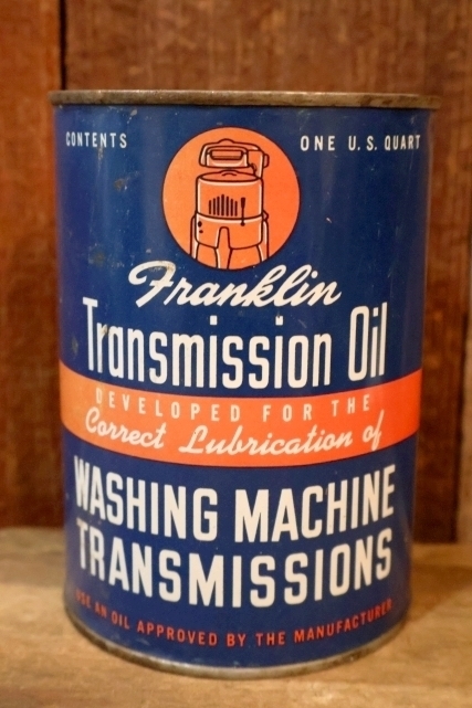 画像1: dp-260204-117 Franklin 1950's Washing Machine Transmission Oil One U.S. Quart Can