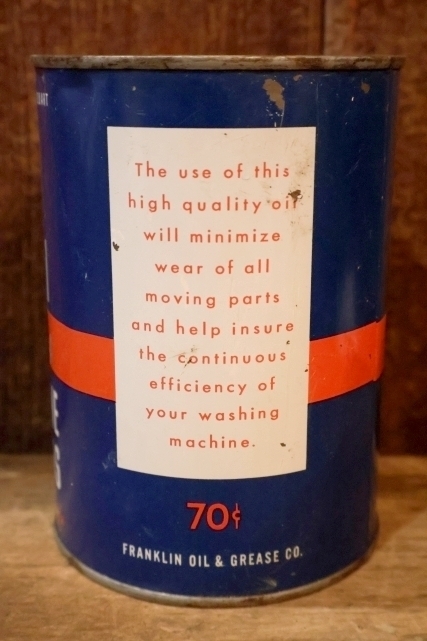 画像4: dp-260204-117 Franklin 1950's Washing Machine Transmission Oil One U.S. Quart Can