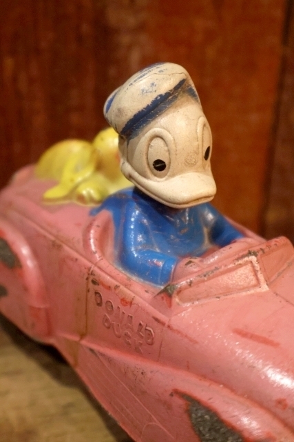画像3: ct-260401-18 Donald Duck & Pluto / SUN RUBBER 1930's-1940's Car Toy