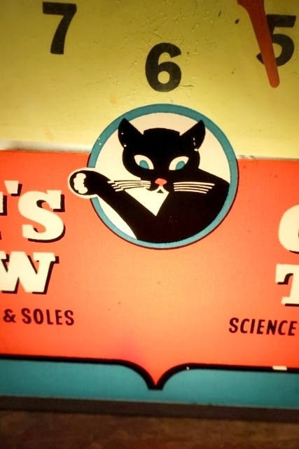 画像2: dp-260401-01 CAT'S PAW CAT-TEX / 1950's Advertising Lighted Clock