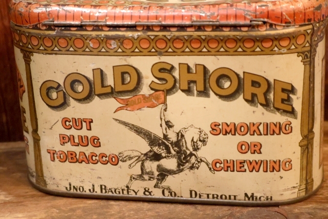 画像5: dp-260501-03 JNO. J. BARGLEY CO. Early 1900's GOLD SHORE CUT PLUG TOBACCO CAN