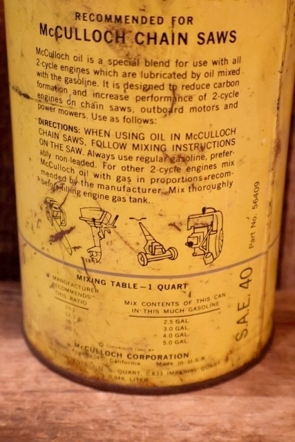 画像3: dp-251201-11 McCULLOCH Two Cycle Oil ONE U.S. QUART CAN