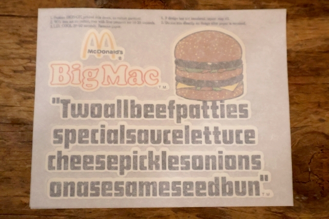画像1: ct-260520-19 McDonald's / 1970's Big Mac Iron on Transfer (2枚セット)