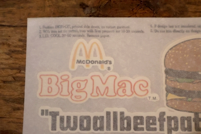 画像2: ct-260520-19 McDonald's / 1970's Big Mac Iron on Transfer (2枚セット)