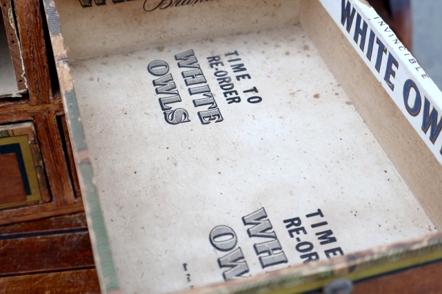 画像6: dp-260226-06 WHITE OWL CIGAR BOX SELF-MADE WOOD CABINET