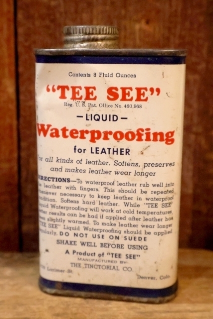 画像1: dp-250618-28 THE TINCTORIAL CO. 1960's "TEE SEE" Waterproofing for LEATHER CAN