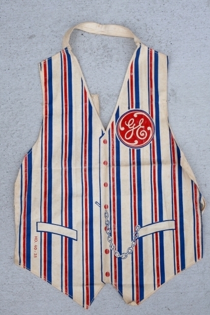 画像1: dp-260529-04 GENERAL ELECTRIC 1960's Striped Kid's Apron