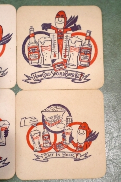 画像4: ct-200101-28 Budweiser / BUD MAN 1970's-1980's Coaster Set