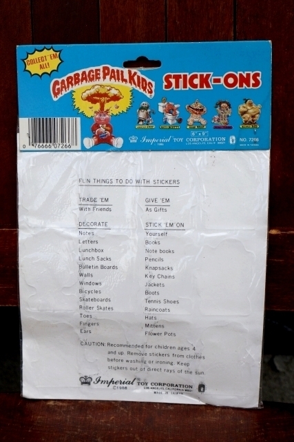 画像10: nt-260701-01 GARBAGE PAIL KIDS 1986 Imperial STICK-ONS STICKERS (A)
