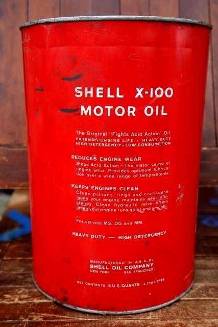 画像4: dp-260901-50 SHELL 1960's X-100 MOTOR OIL 5 U.S. QUARTS CAN