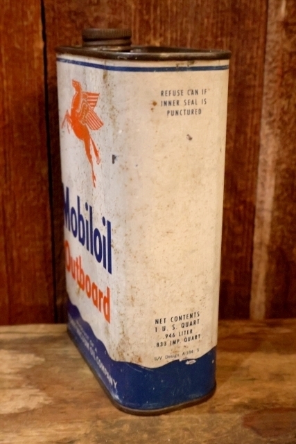 画像4: dp-260901-68 Mobiloil Outboard 1940's-1950's ONE U.S. QUART CAN